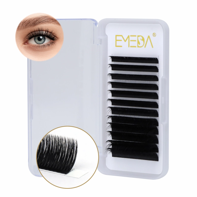 Silk individual eyelash extension dark black lashes with high quality